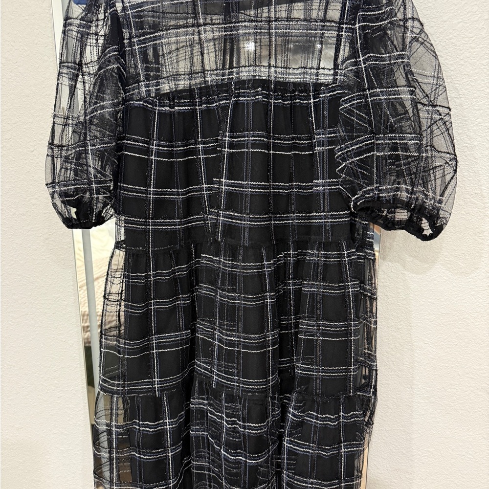 Vici Black and White Plaid Mini Dress